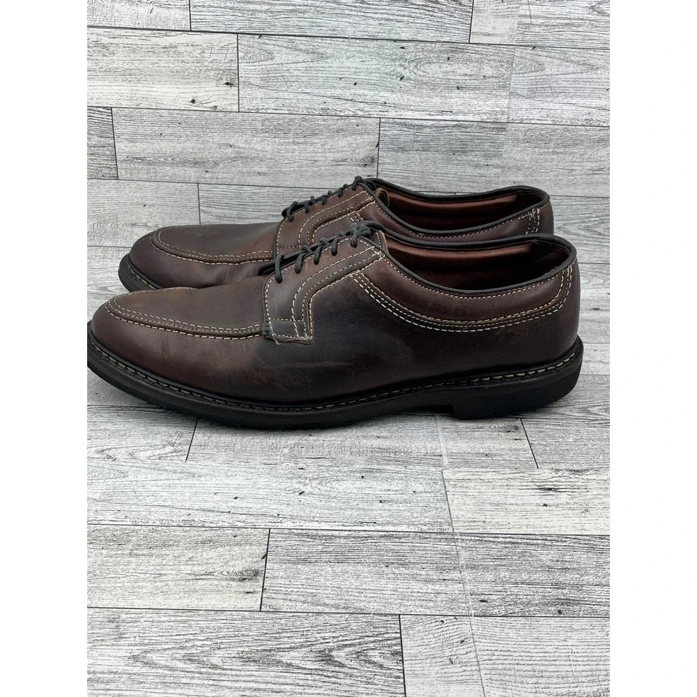 Allen Edmonds Wilbert Brown Leather Split Toe Derby Shoe Men 11D Handcrafted USA